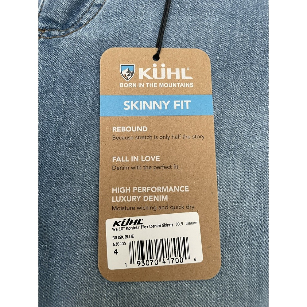 NWT KUHL Women's Kontour Flex Denim‎ Skinny Jeans Size 4 Wicking Quick Dry 30.5" - Picture 3 of 11